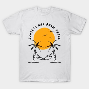 Sunset and Palm trees T-Shirt